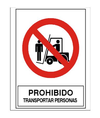 cartel prohibido transportar personas