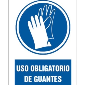 cartel uso de guantes